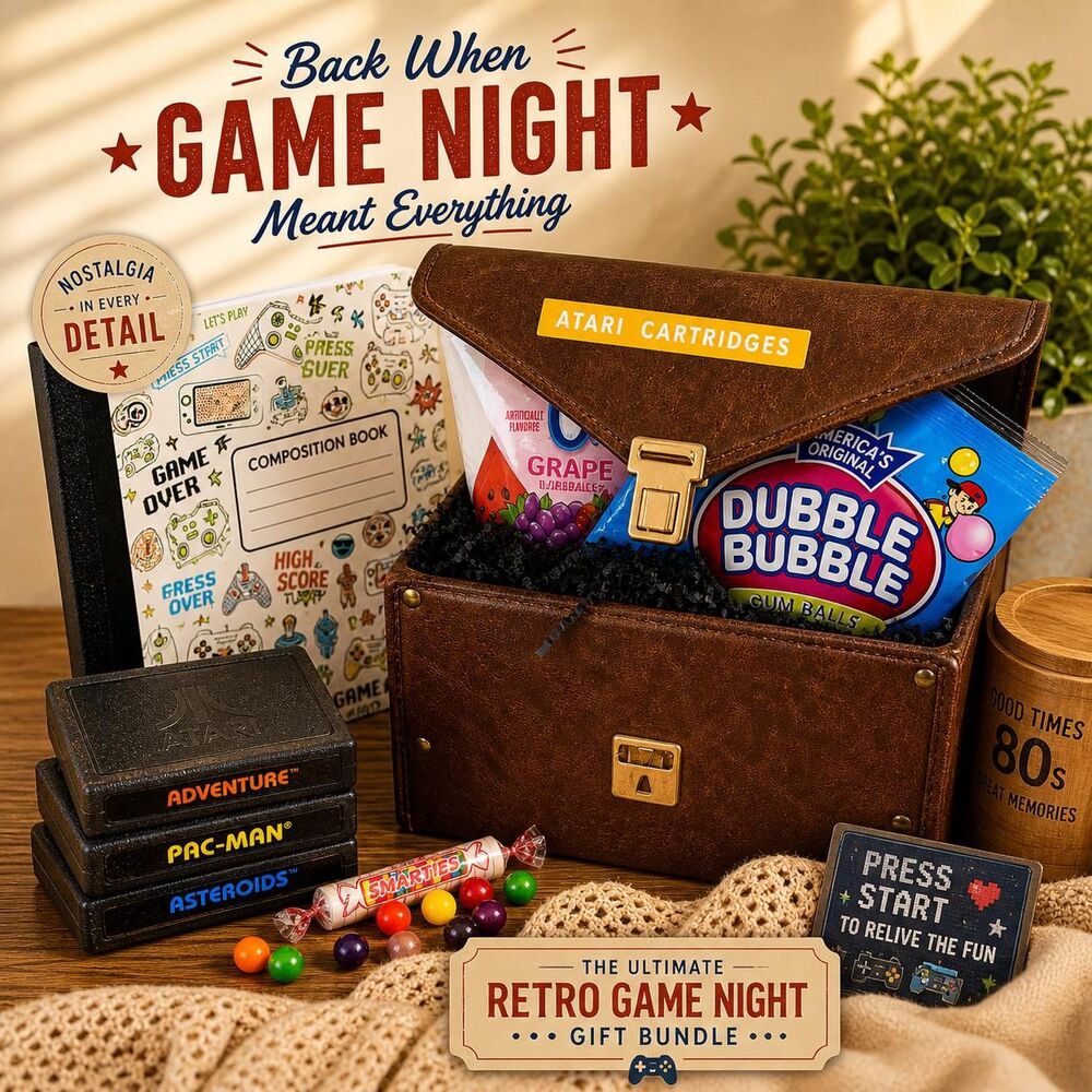 Retro Gamer Gift Box | Atari Style Storage Case with Candy | Nostalgic Gaming
